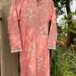 Embroidered Lawn Shirt – Pink