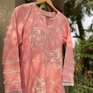 Embroidered Lawn Shirt – Pink