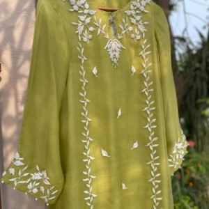 Lime Green French Knot Kurta